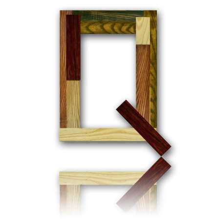 Wood alphabet symbol - Qの写真素材