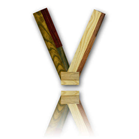 Wood alphabet symbol - V の写真素材