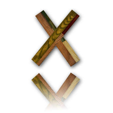 Wood alphabet symbol - Xの写真素材