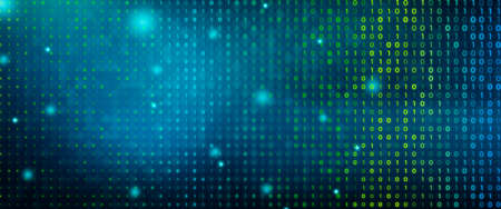 Abstract Business Information Technology background concept. Code Programming, Digital Binary and...