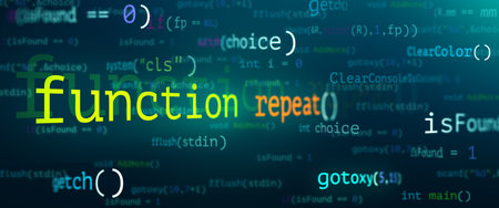 Abstract Modern tech of Programming code screen developer. C Programming Language of Computer script and Technology background of software.の写真素材