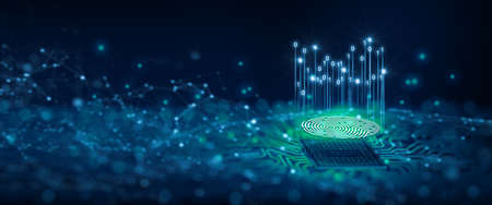 Future security technology. Fingerprint scan provides security access in DOF. Fingerprint Security Concept. 3D Render.の写真素材