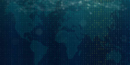 Abstract Business Information Technology background concept. Code Programming, Digital Binary and...