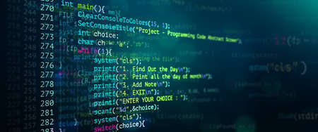 Abstract Modern tech of Programming code screen developer. C Programming Language of Computer script and Technology background of software.の写真素材