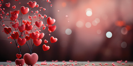 Heart background with copy space. Valentine background concept. Generative Ai.の素材