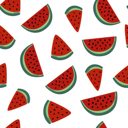 Hand Drawn Watermelon Seamless Pattern