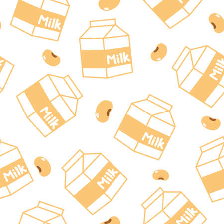 Soybean Milk Seamless Vector Patternのイラスト素材