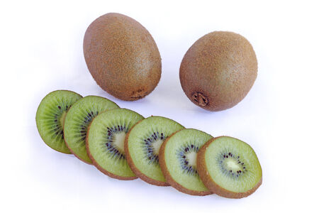 Kiwi fresh sliced on white backgraundの写真素材