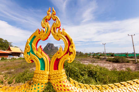 The tail of the dragon Thailand on mountain background.  Thai Culture.の写真素材