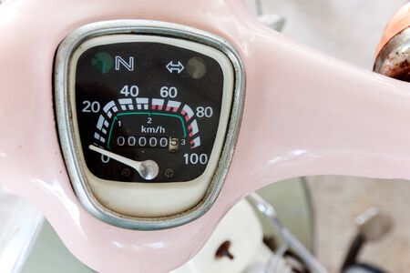 Miles speedometer on motorcycle a vintage style