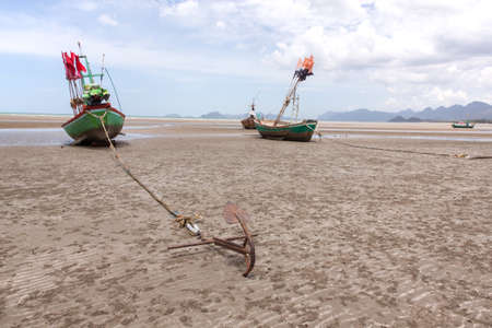 Sheltered wood mooring on Beach, the seaside in Thailandの写真素材