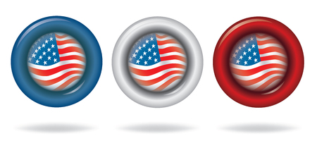 United States flag. USA Independence Day background. Fourth of July celebrate. Circle shape.のイラスト素材