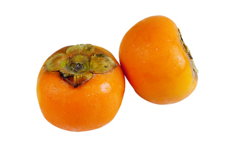 Persimmon fruit isolated on white background. With clipping pathの写真素材