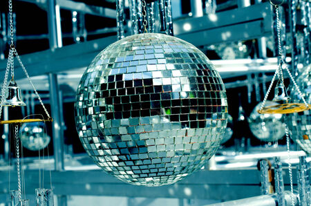 Disco balls background with mirror balls