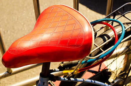 Close up of  beautiful vintage bicycle seat (bicycle, seat,vintage )の写真素材