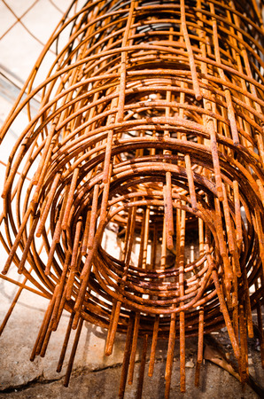 Close up of Concrete steel frames. For the background (steel, construction, architecture)の写真素材