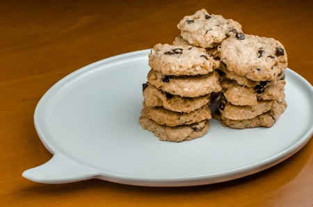 Close up. Chocolate chip cookies cookies chocolate dessert