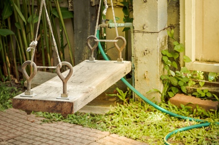 Selective focus with place your text, Hanging swing woodenの写真素材