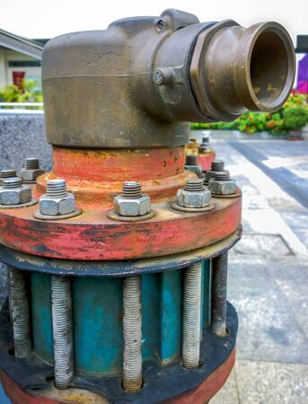 Close up of Water supply point, Outdoor (extinguisher, water, pipe)の写真素材