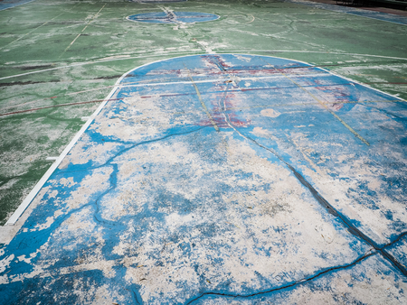 Old street basketball court in park. This image background for sport conceptの写真素材