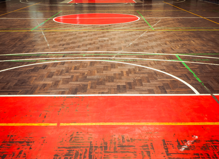 Concrete sport parquet court in sport Hall , This image background for sport conceptの写真素材