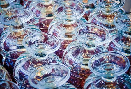 Color filter image/ Colorful of empty glass ice cream backgroundの写真素材