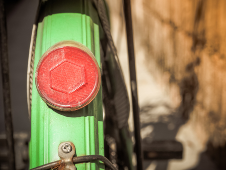 Close up of taillight of an old bicycle, With place your textの写真素材