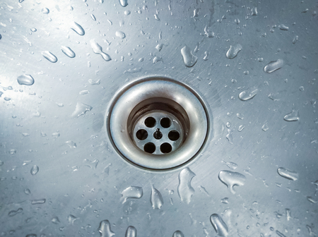 Selective focus of silver sink. Close up imageの写真素材