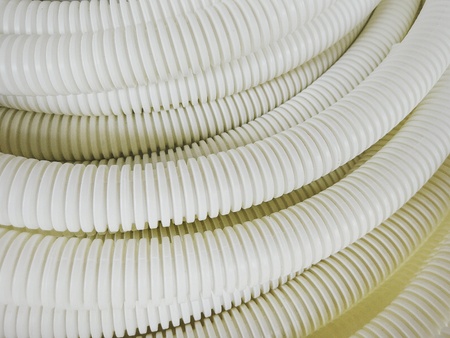 White PVC Sewer background, home appliances imageの写真素材
