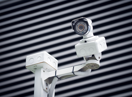 CCTV camera security in a city (security, safety, technology)