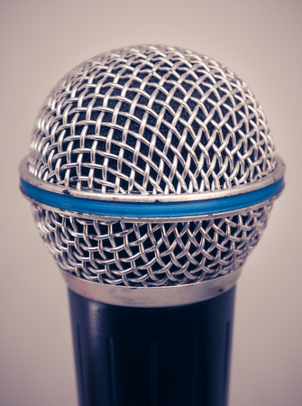 Close up of microphone for karaoke room or conference room.の写真素材