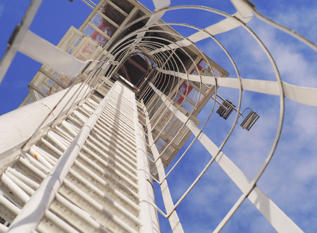 Fixed ladder to top of building or observation deckの写真素材