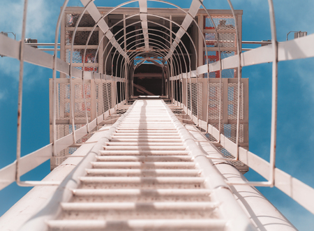 Fixed ladder to top of building or observation deckの写真素材