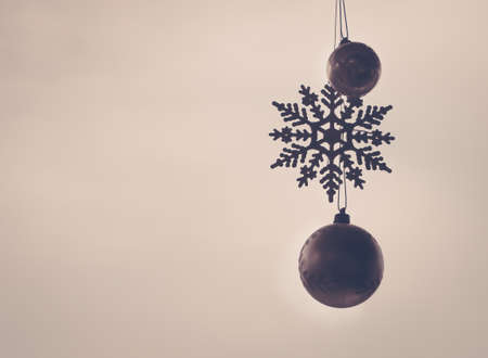 Silhouette for Christmas decoration with place your text. Retro filter colorの写真素材