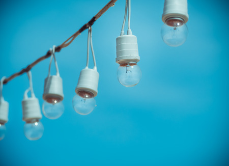 Vintage tungsten light bulbs, Selective focus with place your text.の写真素材