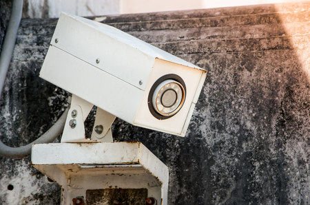CCTV camera security in a urban city (security, safety, technology)の写真素材