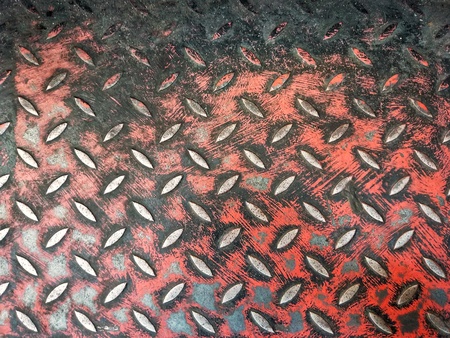 Rusty weathered metal diamond plate,Used for textured and backgroundの写真素材