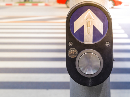 Electrical switches request for for passing through walking across the street.の写真素材