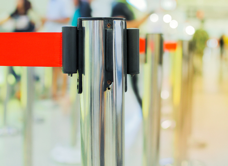 Bollard Metallic for Waiting Lane Check in Counter or Ticket sales points.の写真素材