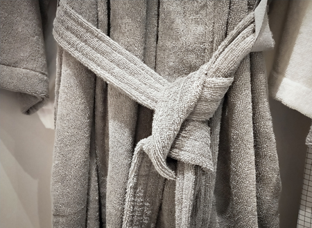 Close up detail of the fabric on Bathrobe.の写真素材