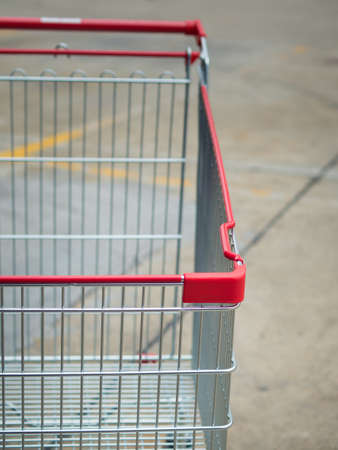 Close up of Shopping cart in parking areas, shopping malls.の写真素材