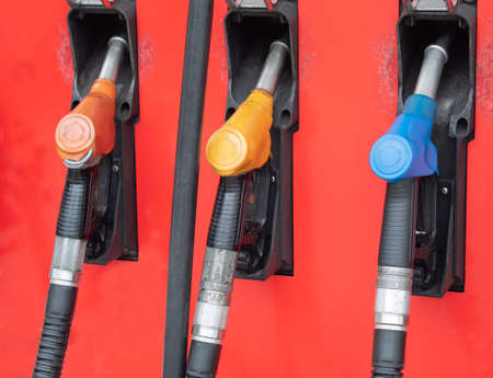 Various types of Car fuel dispensers installed in gas stations.の写真素材
