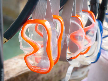 Plastic diving masks are basic equipment for snorkelers.