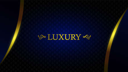 The background image of the black diamond is arranged in a dark blue pattern, trimmed with golden lines, adding luxury.の写真素材