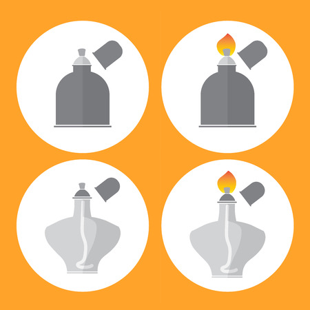 Set of alcohol lantern, burning.の写真素材