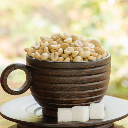 Arabica coffee in a cupの写真素材