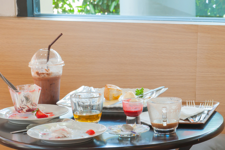 After a coffee break on the tableの写真素材