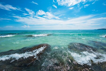 Water splash over the reefの写真素材