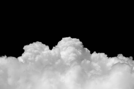 White cloud on black backgroundの写真素材