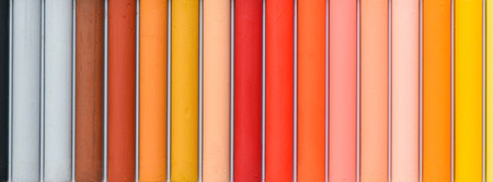 Multicolor chalkboard in a row for backgroundの写真素材